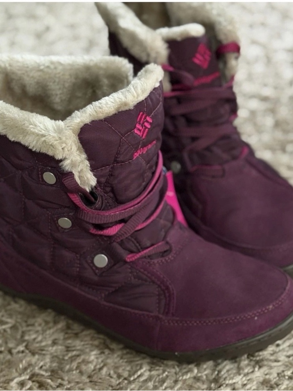 Columbia Women's Plum Lace-Up Winter Boots with Faux Fur size 9 NEW